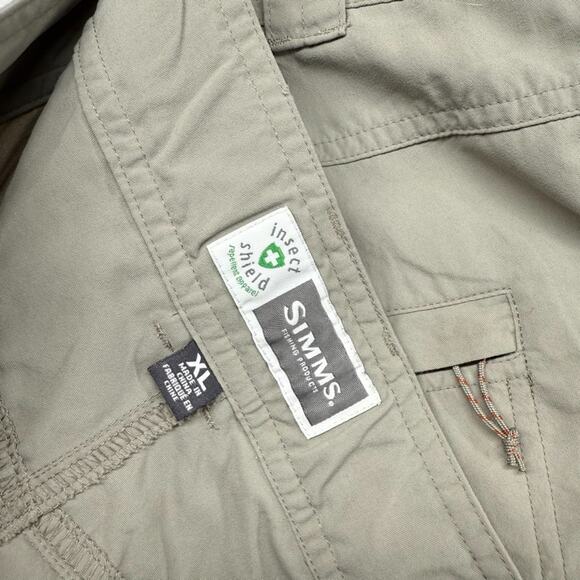 Simms Pants Mens XL Beige Tan Insect Shield Performance Zip Cargo Pocket Fishing - Picture 7 of 10